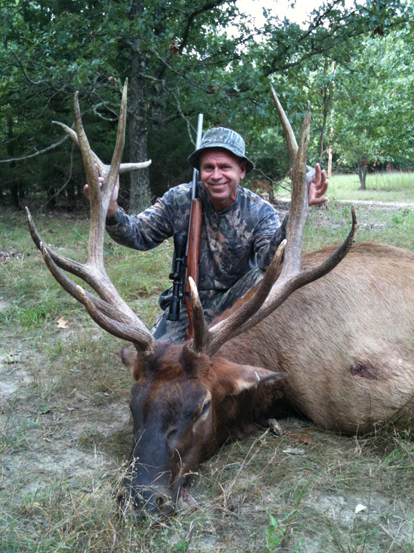250 lb. hog was taken with a rifle.