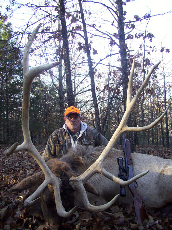250 lb. hog was taken with a rifle.